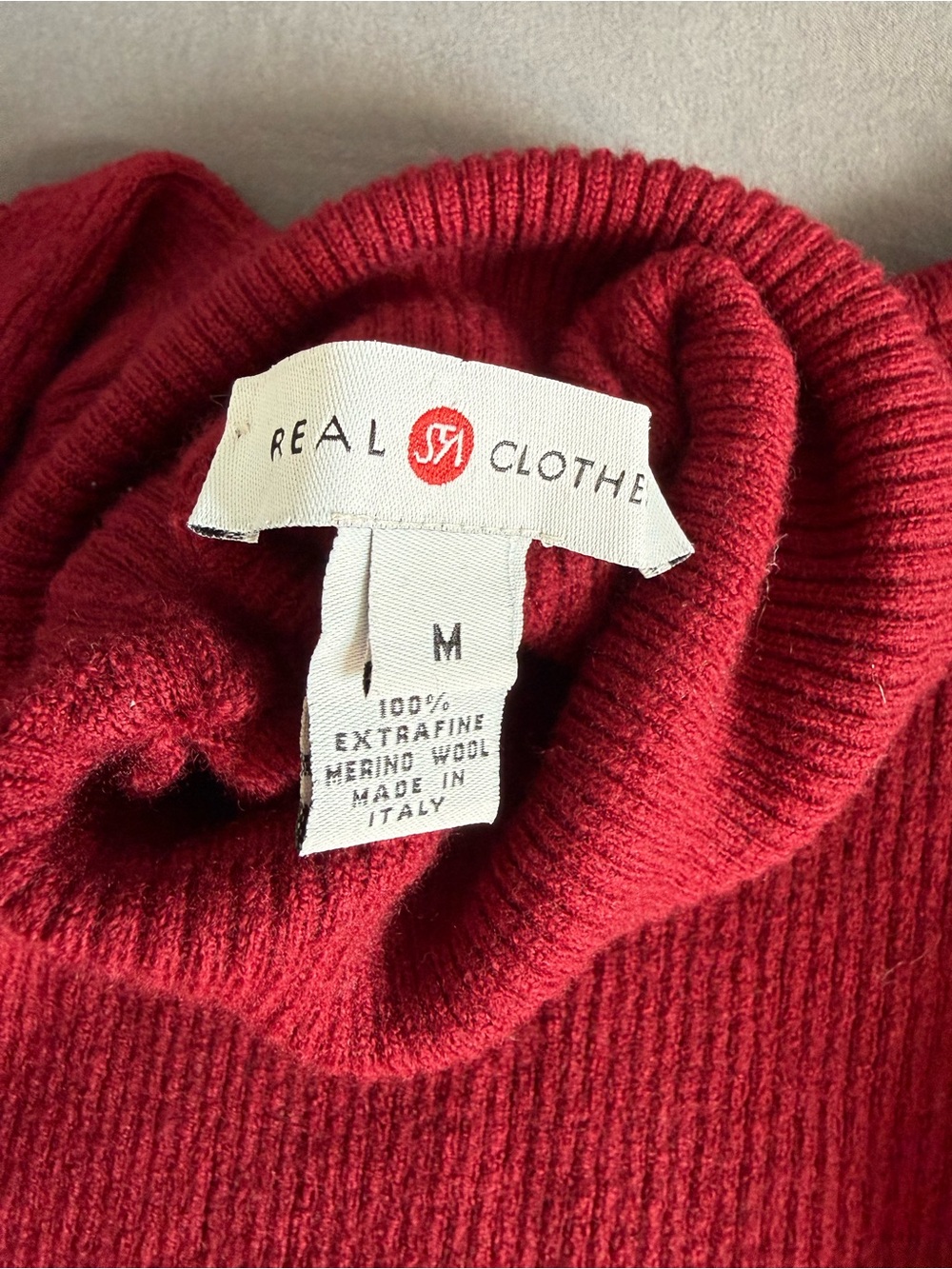 Red Merino Wool Sweater